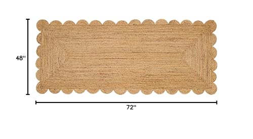 Hand-Woven Jute Braided Rug - 2.5'x6' Feet - Boho Entry Area Rug for Kitchen, Living Room - Farmhouse Decor Rug - 30x72