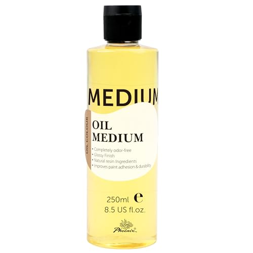 PHOENIX Refined Linseed Oil 250ml - 8.5 Fl Oz. Oil Medium for Painting Paint Thinner for Oil Based Paints