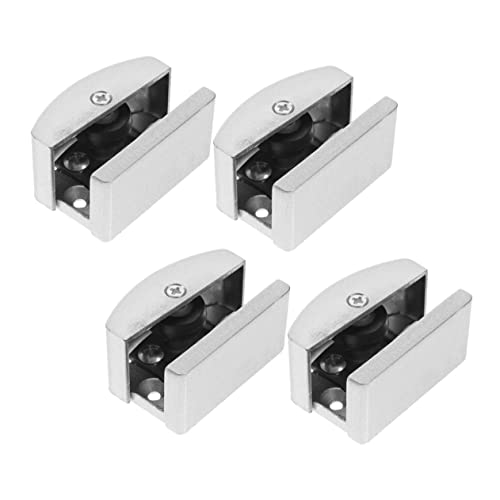 Doitool 16 Pcs Door Swing Stopper Push And Pull Aluminum Alloy Silver Shower Door Guide Adjustable Base #TOP6