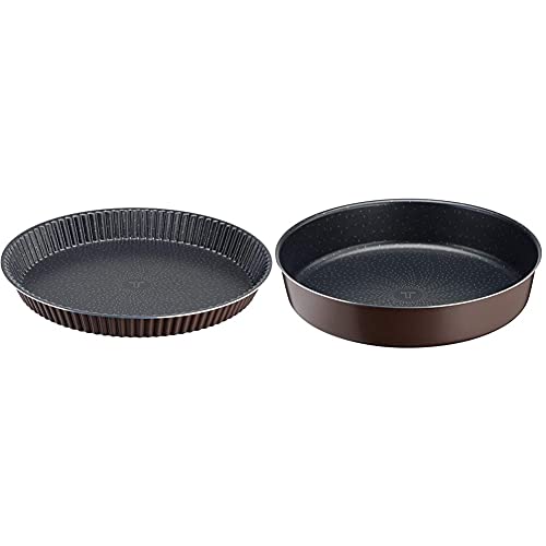 Tefal Perfectbake Moule A Tarte 33cm Aluminium 100% recyclé J5542102 & Perfectbake Moule A Manqué 26cm Aluminium 100% Recyclé J5549702