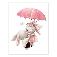 All Under One Umbrella Poster by Eve Farb 90 x 120 cm White Wall art Wall decor