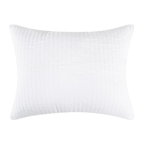 Levtex Home - Cross Stitch - Standard Sham - Bright White - Sham (26x20in.) - Cotton