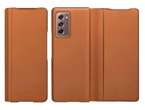 Image of WHITBULL Luxury Pattern Flip Cover Compatible for Samsung Galaxy Z Fold 7 5G (Brown)