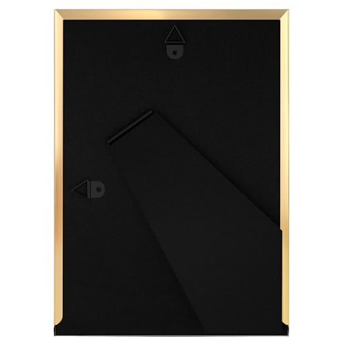 Image of eletecpro 4x6 Enamel Picture Frame Set of 2 with Real Glass Cover, Cute Photo Frame with Gold Metal Edge, Horizontal and Vertical Display Pictures 4 by 6 for Tabletop and Wall Decor, Navy