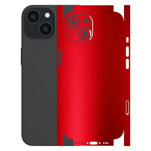Image of AtOdds - Full Body Back Screen Guard Protector Film - Lamination Wrap Skin Sticker for iPhone 15 | Scratchproof Matte Finish (Design - Metalic Red)