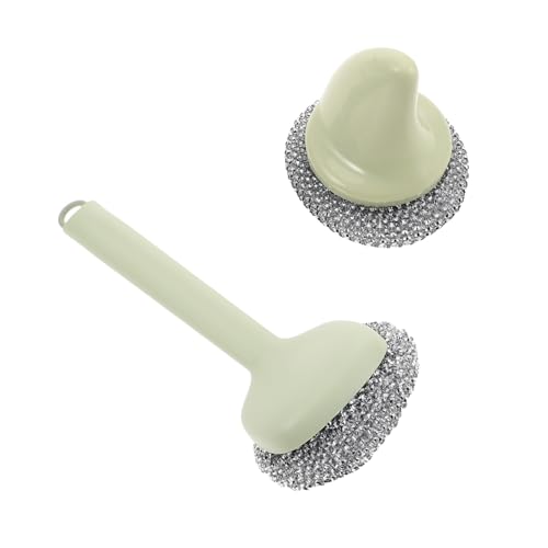 WOFASHPURET 2Pcs Long Handle Wire Cleaning Brush for Pots and Pans Tough Grease and Residue Kitchen Scrubbing Tool for Cookware and Dishes