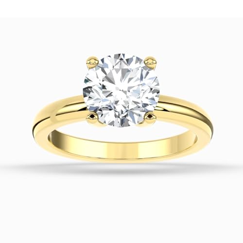 1 Carat - 2 Carat Lab Grown Diamond Solitaire Engagement Ring for Women |14K Yellow Gold Wedding Anniversary Band Ring | E-F Color and VS1 Clarity2