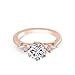 Dsnyu 14K Rose Gold Ring, Eternity for Women Angel with 6 Claws Round Moissanite 3ct Band Rose Gold Fashion Trendy Size 10