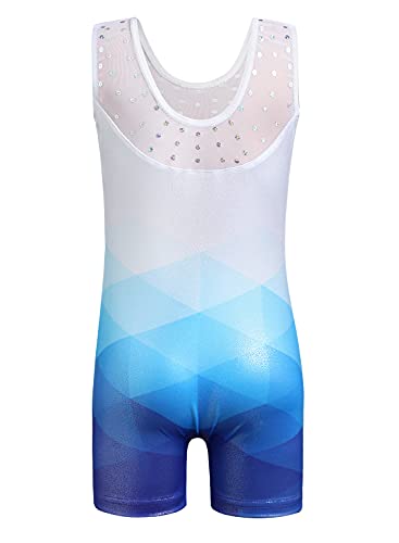 Leotards for Girls Gymnastics Toddler Dance Biketards Mermaid Unicorn Athletic Dance Wear Shiny Rainbow Blue Hotpink