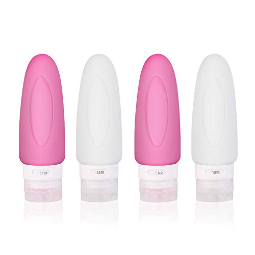 JUBANGLIAN 4 pièces Bouteilles de Voyage étanches à l'eau Récipients de Voyage pour Articles de Toilette de Taille Voyage avec Bouchons Amovibles Bouteilles de Voyage Cover