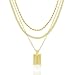 Kyerlyn layered gold necklaces for women，Stackable Simple 14K Gold Plated Chain Necklace Layering Fashion Pendant herringbone Necklaces Trendy gold Jewelry for women trendy Set Gifts