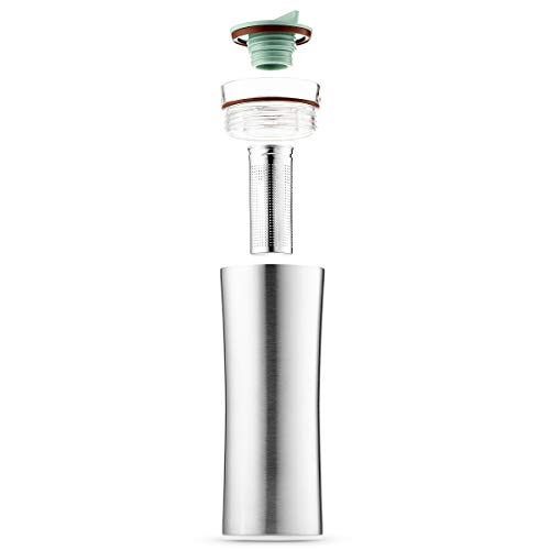 JVR 2G Tea Tumbler with Infuser | 16-ounce Leak-proof Tea Infuser Bottle | BPA-Free Stainless Steel Coffee & Tea Travel Mug | Double-wall Vacuum Insulated Tea Thermos | Loose Leaf Tea Infuser Tumbler