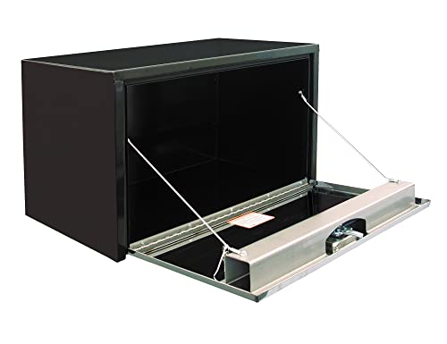 Image of Buyers Products 1704705 Black Steel Underbody Truck Box With Silver Polished Stainless Steel Door, 24 x 24 x 36 Inch, Made In The USA, Truck Tool Box Organizer With Storage, Job Box For Work Truck