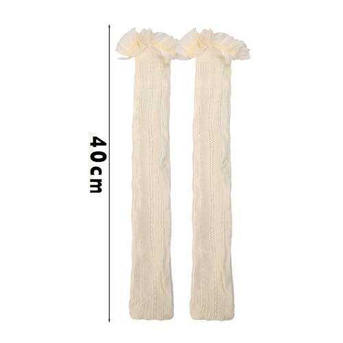 1pair Summer Thin Solid Color Bowknot Socks Lace Middle Tube JK Lolita Cute Calf Socks Fishnet Stockings for Women2