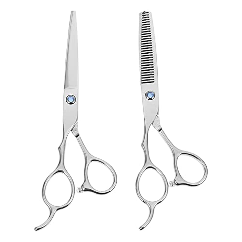Ipetboom Left Handed Hair Scissors 6 Inches Professional Stainless Steel Scissors Set of 2 for Barbers