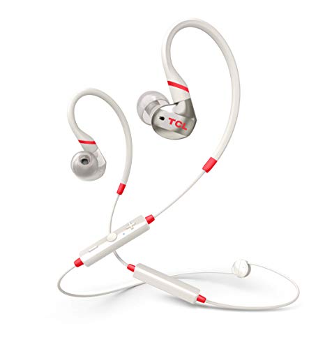 Preisvergleich Produktbild TCL ACTV100BT Wireless In-Ear Sportkopfhörer mit Mikrofon (Bluetooth 5.0, IPX4 Standard, Schnellladefunktion, Steuerung von Musik und Anrufen, 12 Stunden Akkulaufzeit), Crimson White