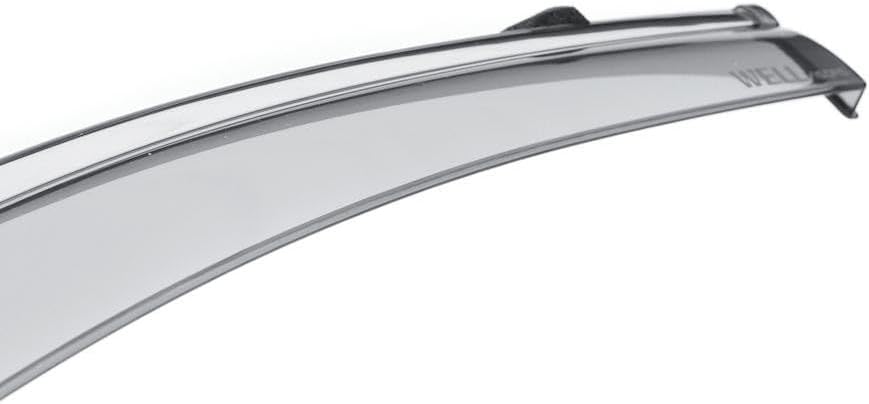 WellVisors Window Visors Wind Deflectors Compatible with BMW 2009-2015 7-Series F02 with Chrome Trim Rain Guards 3-847BM011