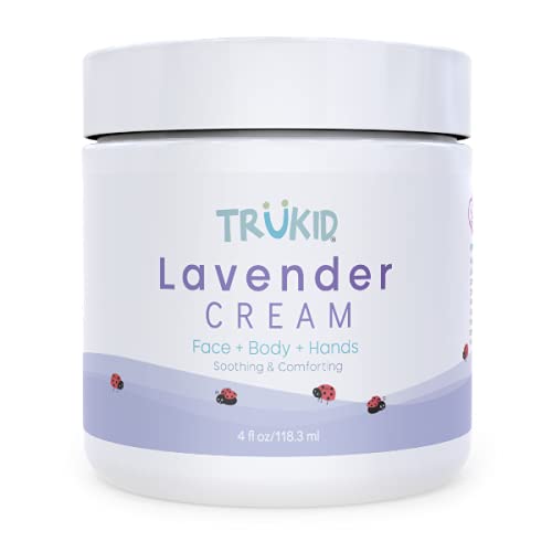 TruKid Body Lotion for Kids, Daily Moisturizing Body Lotion for Dry & Sensitive Skin, Enriched with Shea Butter, Cocoa, Grape Seed Oil & Vitamin E, Lavender Scent, All Natural Ingredients (4 fl oz)