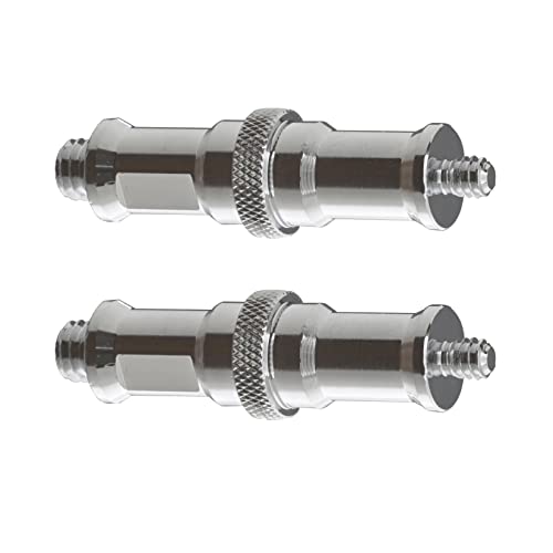 Alluneitter 2 Pieces Standard 1/4 to 3/8 inch Metal Male Convertor Threaded Screw Adapter Spigot Stud for Studio Light Stand, Hot Shoe/Cold Shoe Adapter, Ball Head, Wireless Flash Receiver, Trigger - Thumbnail 7