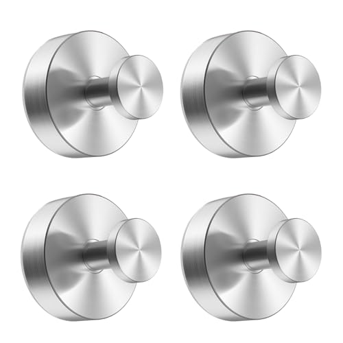 Siblaies 4 ganchos con ventosa, ganchos de vacío, acero inoxidable, reutilizables, sin agujeros, para cocina, baño, ventana lisa, cristal