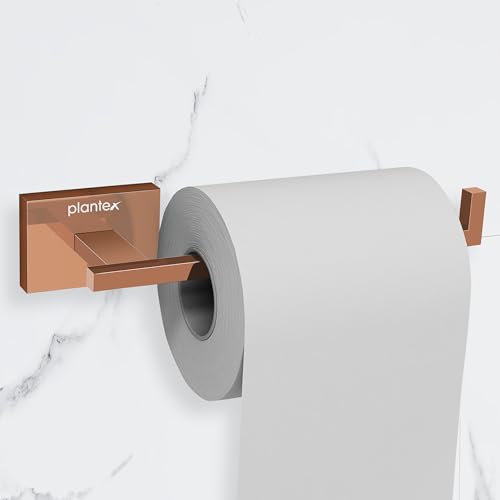Image of Plantex 304 Grade Stainless Steel Toilet Paper Roll Holder for Washroom /Tissue Paper Stand for Kitchen /Bathroom Accessories - Benz (Rose Gold)