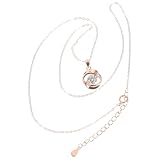 WRITWAA Collar Colgante de Gargantilla para Mujer, 925 Plata Rosa y Circonita Blanca, Diseño Minimalista, Joyas de Moda para Uso Diario y Obsequio Especial