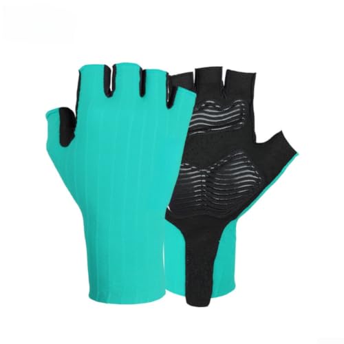 Breathable Short Finger Cycling Gloves For Road Bike Riding With Shock Absorption And Anti-Slip Palm Pad For Enhanced Grip And Hand Comfort(XL Blue)