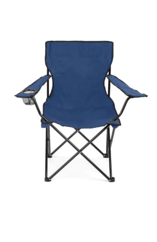 Image of HUB Portable Camping Chair Foldable Outdoor Picnic Chair with Carry Bag, Folding Chair for Camping, Travel, BBQ, Hiking & Garden Use | Metal Frame with Oxford Fabric | Multicolor