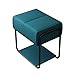 ZAIHW Robuste Tabouret Carré Banc d'entrée avec Support en métal Noir,Tabouret Nordique Style Artistique Tabouret de Maquillage avec Cuir pour Entrée,Chambre,Dimensions: 42x34x40cm