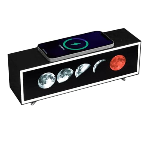 wiroouia Lámpara De Escritorio LED Con Carga Inalámbrica, Luz Nocturna Ambiental Para Escritorio, Lámpara de Mesa Cargador 15W para Dormitorio Salón Oficina Estudio Lectores Escritores Estudiantes