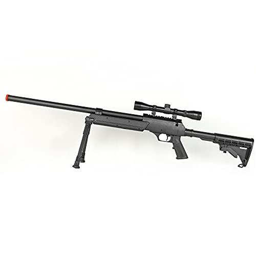 Spring Bolt Action Well M187D Fps-550 Metal Airsoft Sniper Rifle Gun W/Scope, Bi-Pod(Airsoft Gun) #TOP1