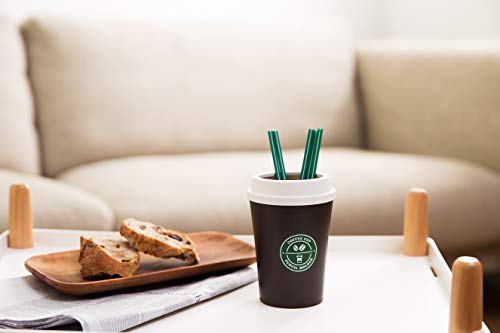 Image of Litem Pencil Holder - a Coffee Cup Style of Pencil Holder for organizing Your Desk with a Simple and Modern Look (5Hx3W, WhiteBrown)