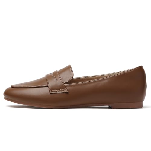 Image of Tilocow Women's Loafers Penny Loafers for Women Comfortable Round Toe Flats Fashion Work Dressy Shoes