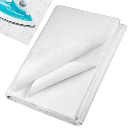 Zyren Entoilage Thermocollant Couture, 200 x 100cm Tissu Thermocollant Blanc 50g/m² Tissus Non Tissés, Toile Thermocollante pour Loisirs Créatifs, Couture,...