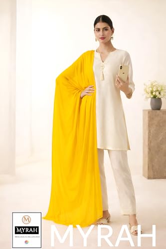 Image of MYRAH Chiffon Solid Casual Daily Use Dupatta For Women's & Girls Length - 2.50 Meter