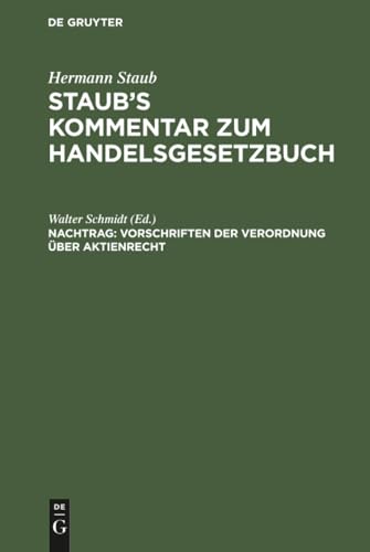 Vorschriften der Verordnung über Aktienrecht: Vom 19. Sept. 1931 (German Edition)