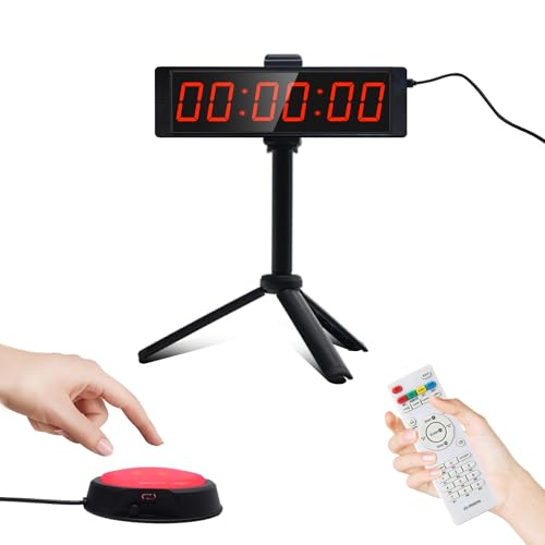 Ousmile Gym Timer mit Ständer Coundown Timer mit Start/Stop Button Intervall Time für Workout Digital Stoppuhr mit Fernbedienung 12/24H LED Wand Uhr Tragbares Home Gym Stopwatch