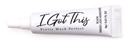 Pretty Much Perfect Black Under Lash Adhesive – Waterproof Eyelash Glue for False Lash Clusters, Latex-Free, 6ml, Made-in-USA