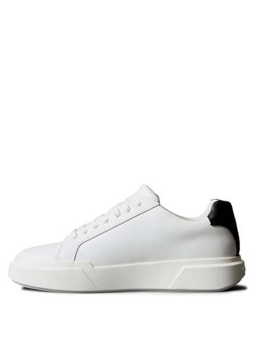 Calvin Klein Uomo Sneakers Con Suola Preformata Chunky Laceup In Pelle, Bianco (Bright White/Black), 41 - 3