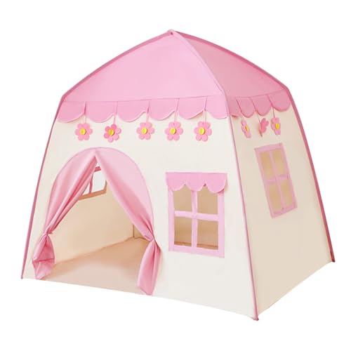 SunaOmni Tente de Jeu pour Enfants, château de Princesse, Maison Jeu féerique, 130 x 100 x 130 cm, tipi pour Enfants, Cadeau d'anniversaire pour Filles, Rose, Pop-up, Cadeau d'anniversaire pour