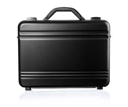 GUARDIQUE™ Valigetta in alluminio 4A14 nera di alta qualità, sicura, leggera, resistente, multifunzione, con divisorio e tasche, per professionisti, viaggi e attrezzature di protezione, Argento