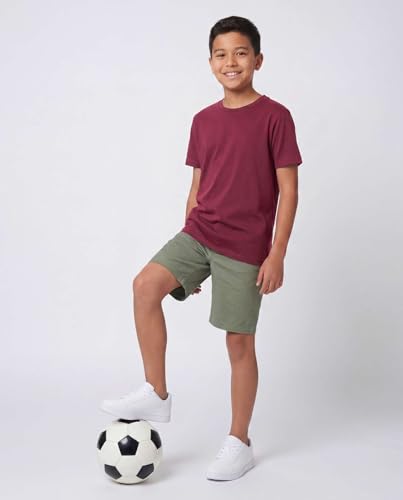 Image of 5 Pack Boys' Cotton T Shirts Crew Neck Plain Short Sleeve Tops Kids Teens