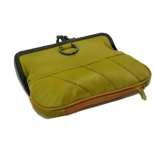 Image of MARSHAL Genuine Leather Change Purse with Clasp Closure (Red)