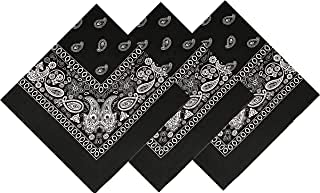 PAROPKAR 3 Pack Bandanas for Men & Women, Boys and Girls Novelty Print Paisley Bandana Headband Scarf Handkerchiefs Wristband Cowboy Neckerchief Head Wrap Face Mask Gift Sets,