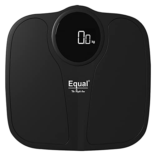 Equal Digital Bathroom Weighing Scale/Weight Machine for Body Weight With LED Display & ABS Tempered Glass – Electronic Weight Machine for Human Body (Black) Equal Digital Bathroom Weighing Scale/Weight Machine for Body Weight With LED Display & ABS Tempered Glass – Electronic Weight Machine for Human Body (Black)