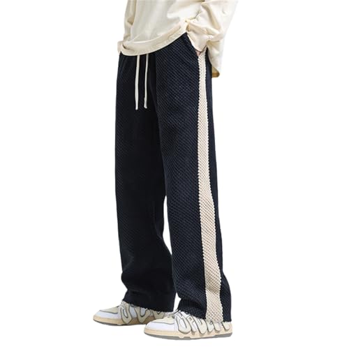 Men's Corduroy Jogging Pants, Loose Comfy Elastic Waisted Trousers, Men's Casual Corduroy Pants