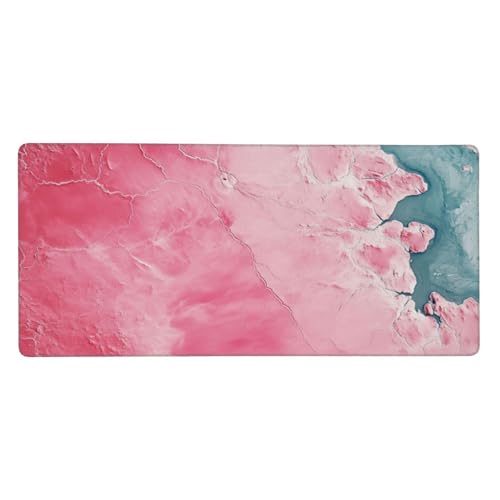 Alfombrilla ratón rosa grande para teclado en ambientes de oficina y setups gaming