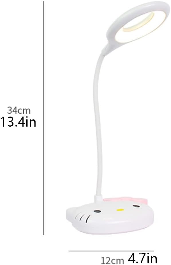 YYDS Desk lamp Abs Eye Protection Desk Lamp 360°Bending Three-Stage Dimming for Dormitory Study (Size: 34 * 12 cm) Desk Light (Color : Pink)