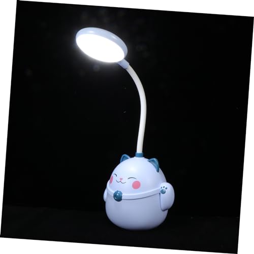 Uonlytech Usb Wiederaufladbare Tischlampe Mit Katzenhalter Schreibtischlampe Für Büro Und Schule Augenschonendes Leselicht Design Taubenblau
