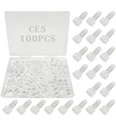 Tugermoola 100PCS Closed End Wire Crimp Terminal Connectors 12-10AWG Nylon Wire Crimps Caps Termi...
